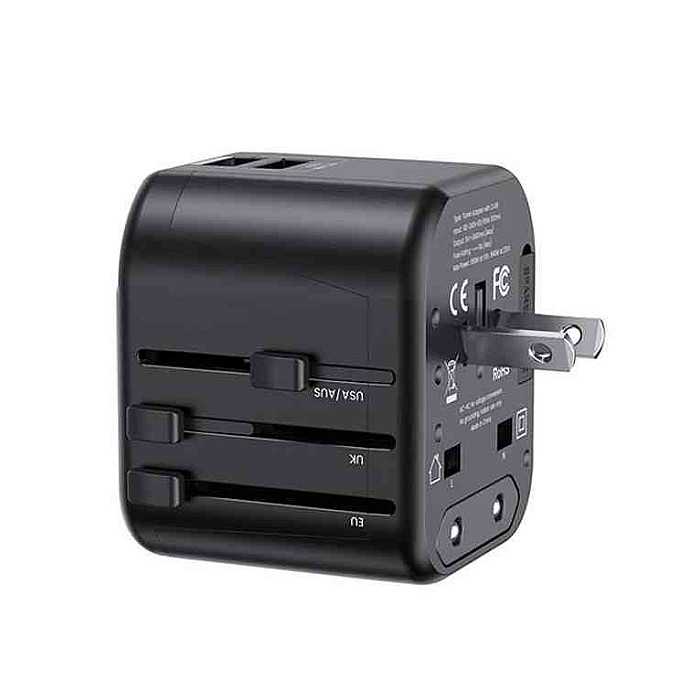 USAMS US-CC173 T55 12W Dual USB Universal Travel Charger (US/AU/EU/UK)